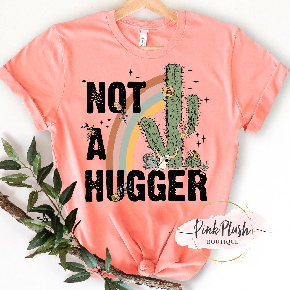 Not a Hugger Cactus Short Sleeve Tee, Plant T-Shirts