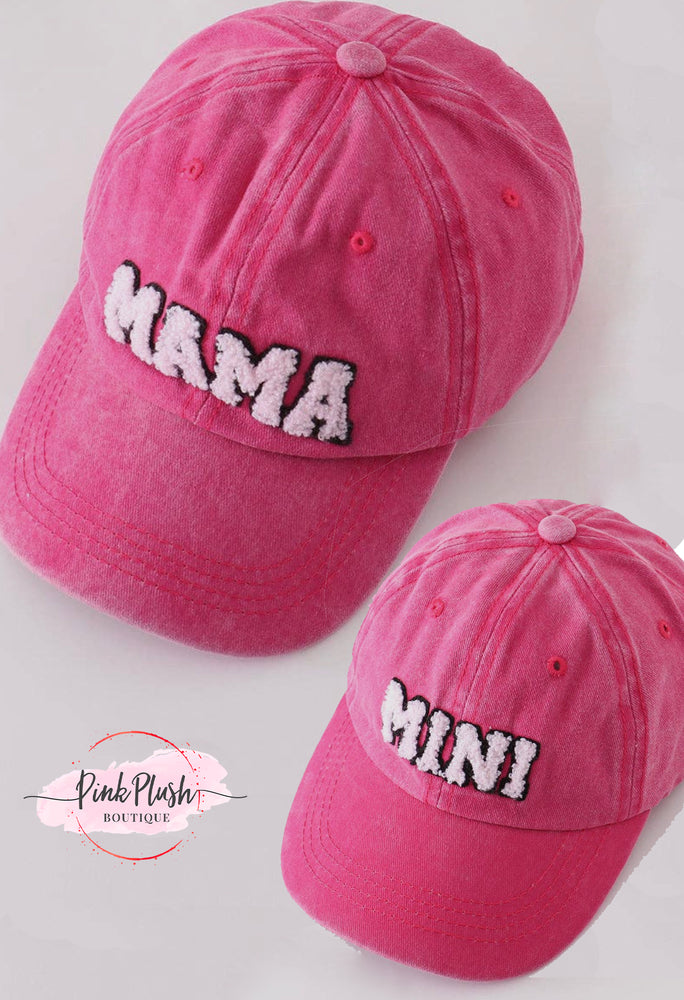 
            
                Load image into Gallery viewer, Mama / Mini Cherry Pink Baseball Cap
            
        