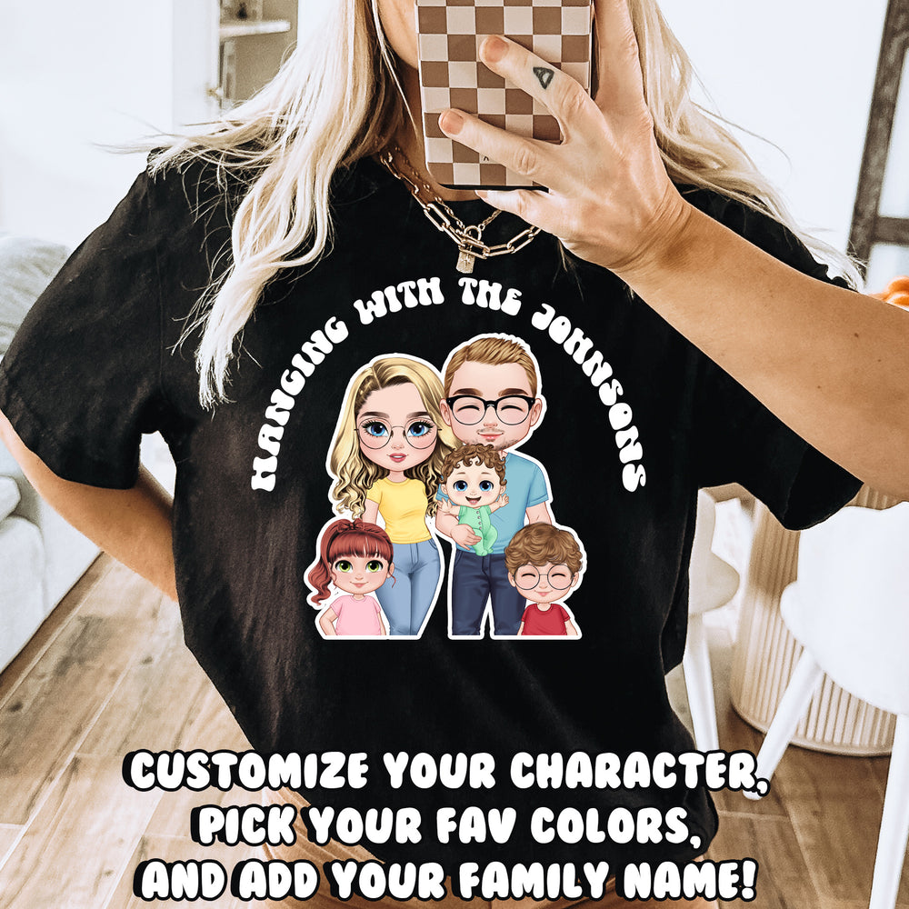 
            
                Load image into Gallery viewer, NEW! CUSTOM &amp;quot;Hanging with the&amp;quot; Family Tshirt (1-3 Children)
            
        