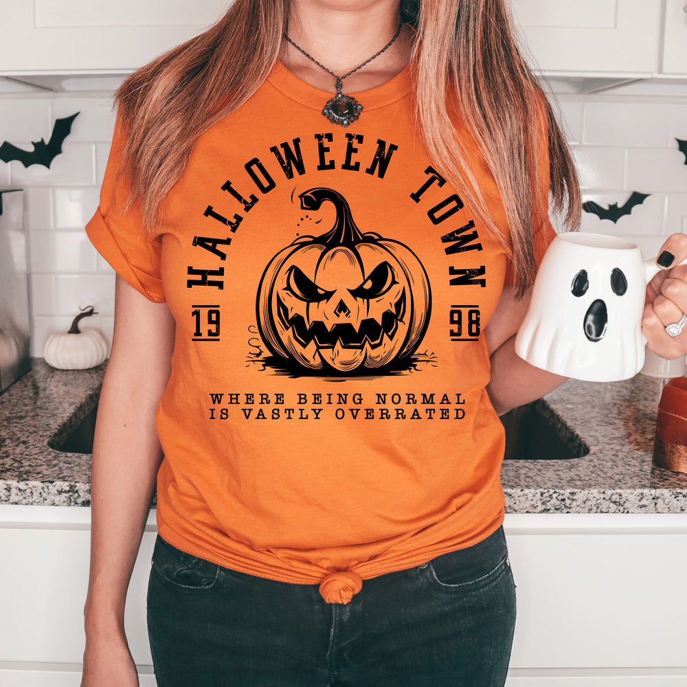 
            
                Load image into Gallery viewer, New! “Being Normal in Halloweentown” Tee
            
        