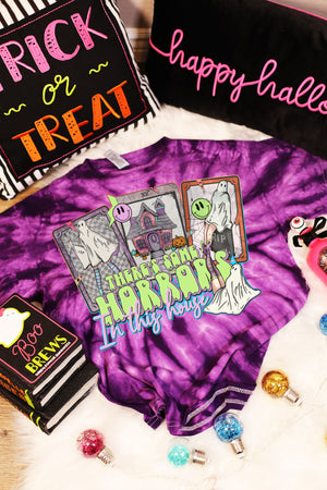 
            
                Load image into Gallery viewer, NEW! &amp;quot;Horrors in this House&amp;quot; Funny Halloween Tshirt - RUNS SMALL - SIZE UP FOR A LOOSER FIT
            
        