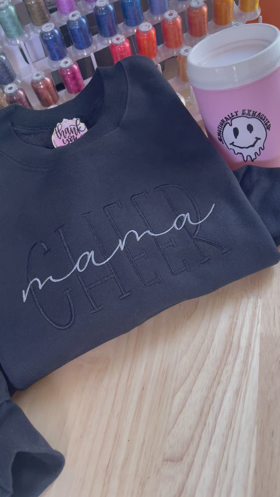 
            
                Load and play video in Gallery viewer, New! &amp;quot;Cheer Mama&amp;quot; Embroidered Sweatshirt
            
        
