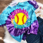 "Softball Kinda Day" Tye Dye Tshirt