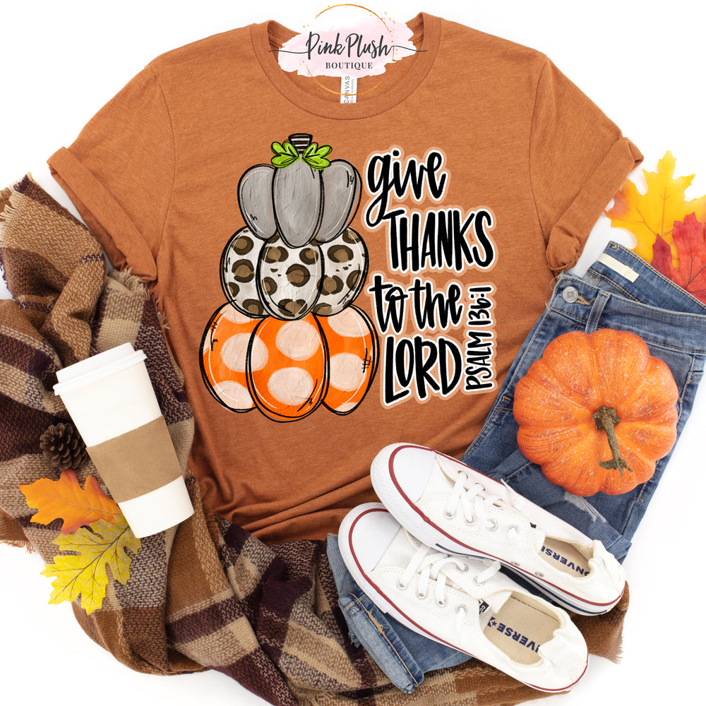 give thanks to the lord pumpkin tshirt