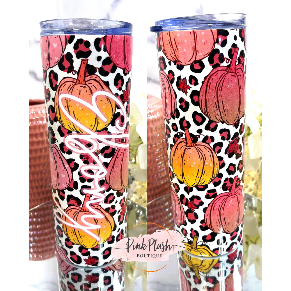 
            
                Load image into Gallery viewer, pumpkin leopard tumbler cup
            
        