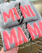 grey and hot pink mama and mini sweatshirts