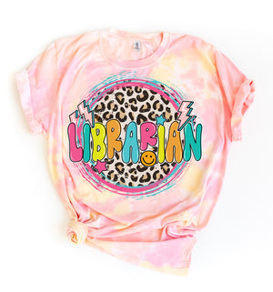 "Librarian" Leopard Circle Tshirt