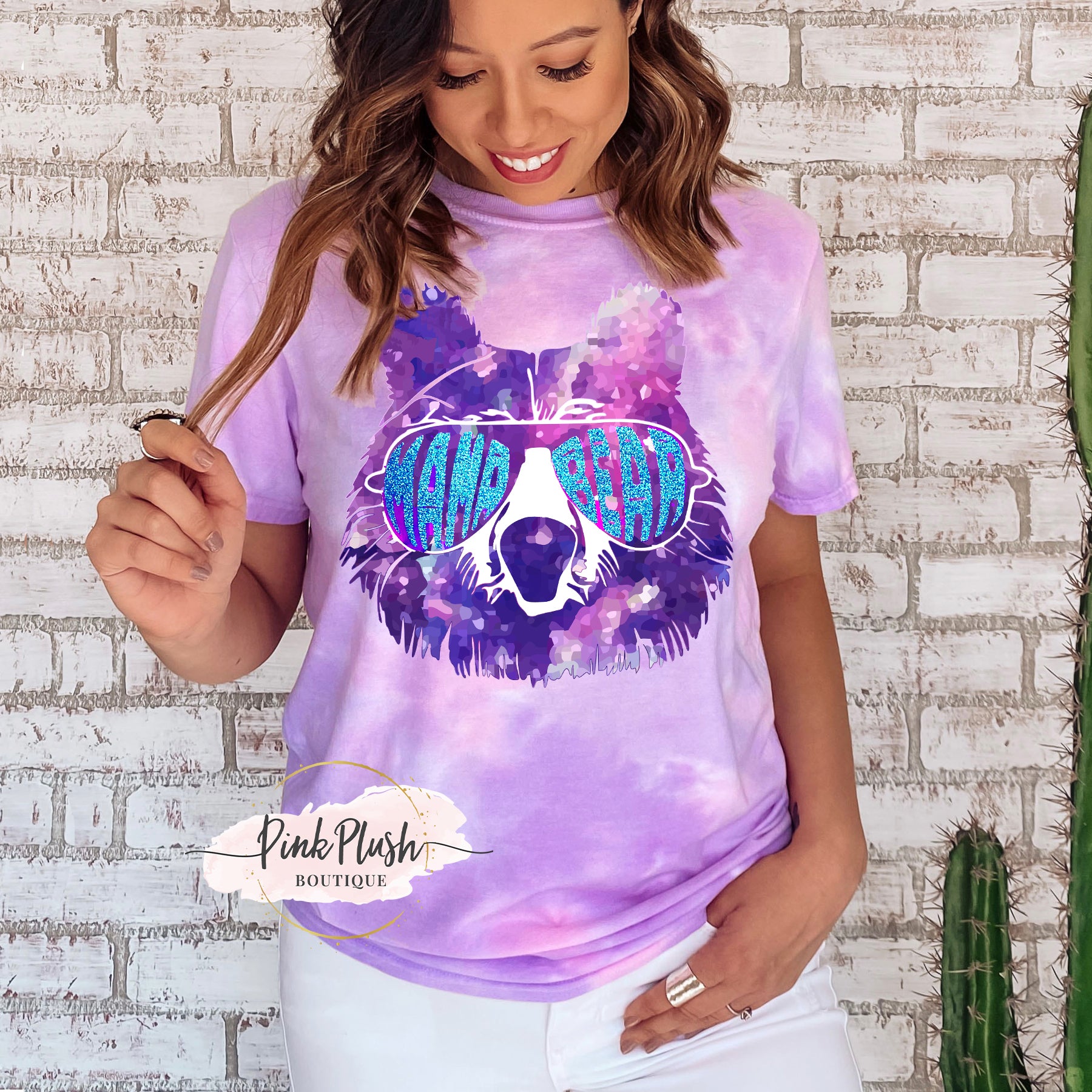 BEAR EMBROIDERY TIE-DYEING SHIRT