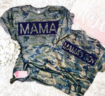 MAMA + Mama’s BOY" Camo Tshirt - Pink Plush Boutique